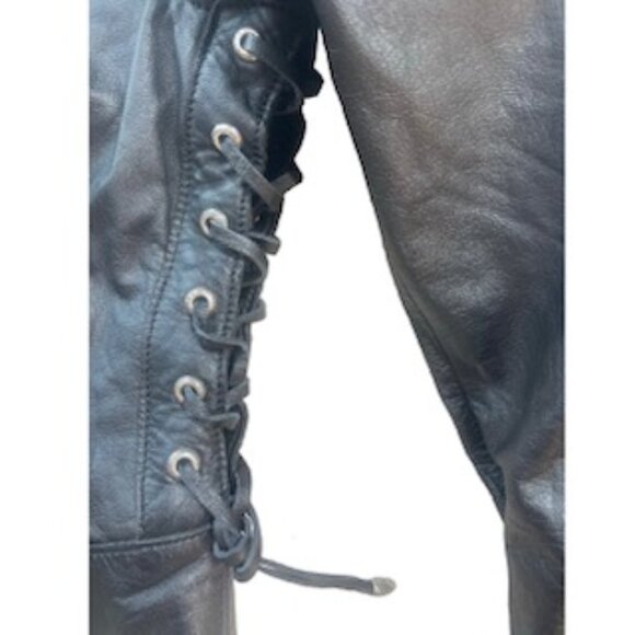 BEAUTIFUL HARLEY DAVIDSON butter Soft Leather Jacket! Velvet Lining! LACES  S/M - Picture 9 of 16
